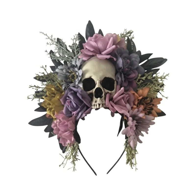 Skull Floral Headband for Adults