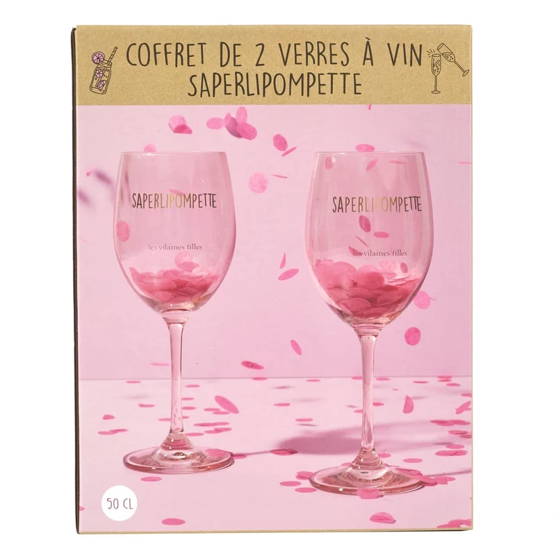 COFFRET DE 2 VERRES A VIN SAPERLIPOMPETTE