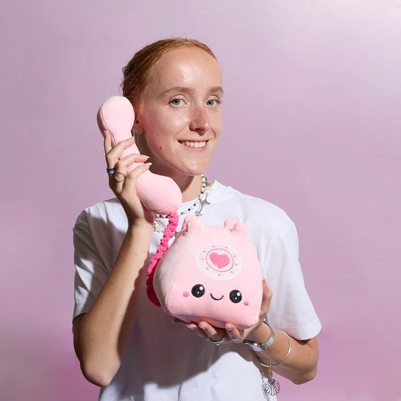 PELUCHE TELEPHONE ROSE