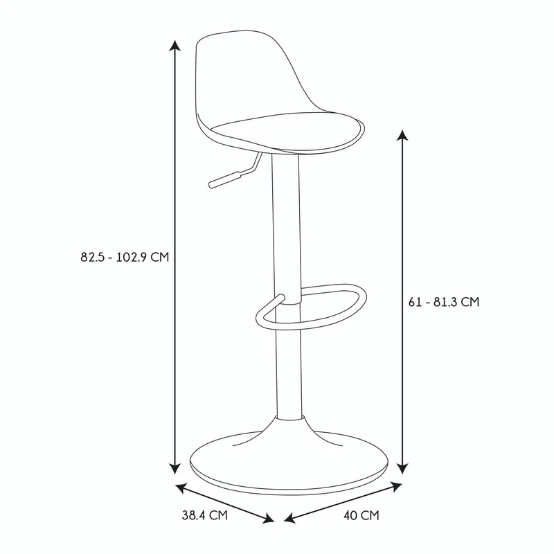 TABOURET DE BAR ISAK GRIS - Lot de 2