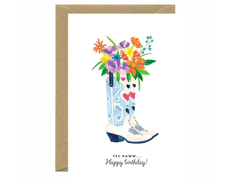 Carte d'anniversaire aquarelle - Santiag Birthday - ATWS