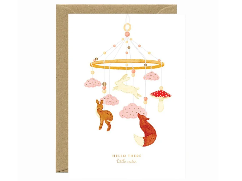 Carte de naissance aquarelle - Hello there cutie - ATWS
