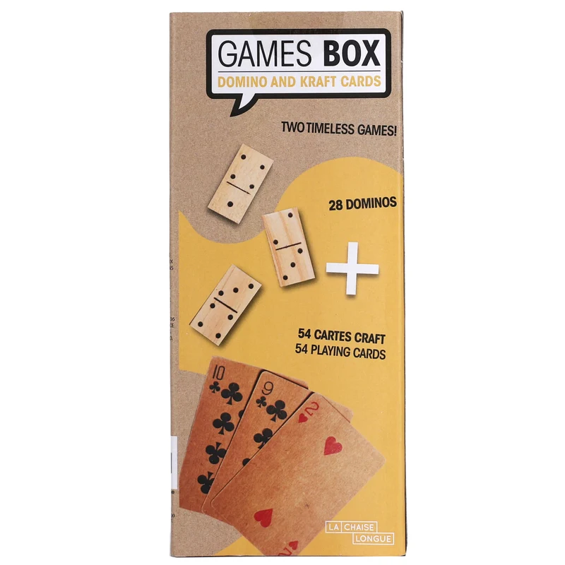 COFFRET JEU DE DOMINOS ET CARTES KRAFT