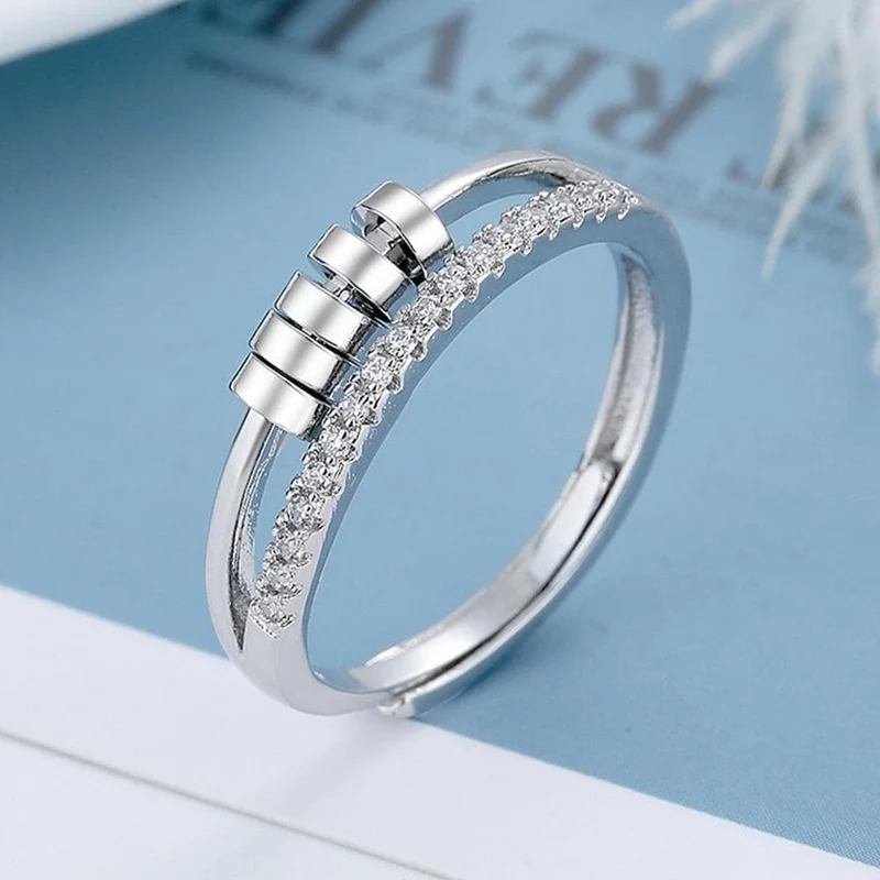 Bague anti-stress double bille