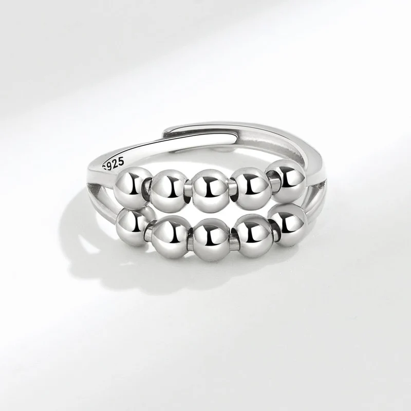 Bague anti-stress double bille