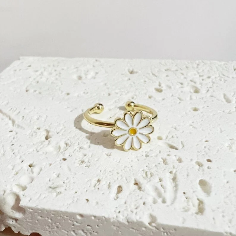 Bague rotative Marguerite anti-stress