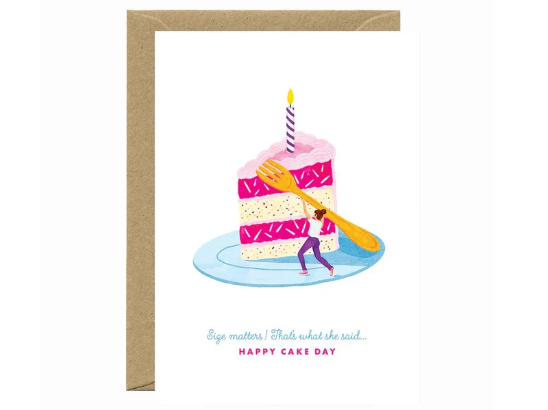 Carte d'anniversaire aquarelle - Size matters Cake - ATWS