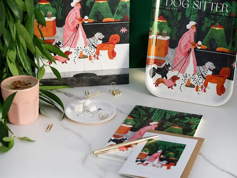 Carte d'anniversaire aquarelle & dorure - Birthday dog lovers - ATWS