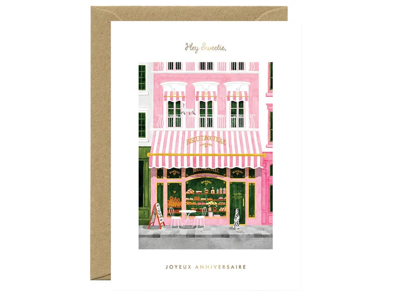 Carte d’anniversaire aquarelle & dorure - Birthday Bakery - ATWS