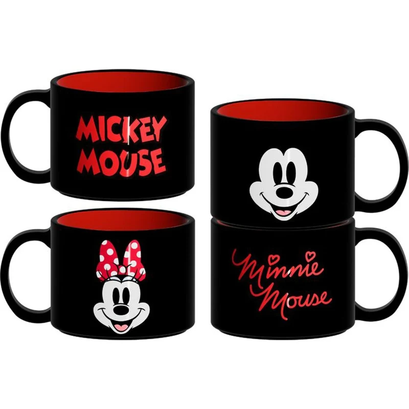Mickey & Minnie Mouse Stackable Ceramic Mugs, 12 Oz, 2 Count