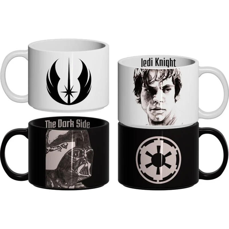 Luke Skywalker & Darth Vader Stackable Ceramic Mugs, 12 Oz, 2 Count