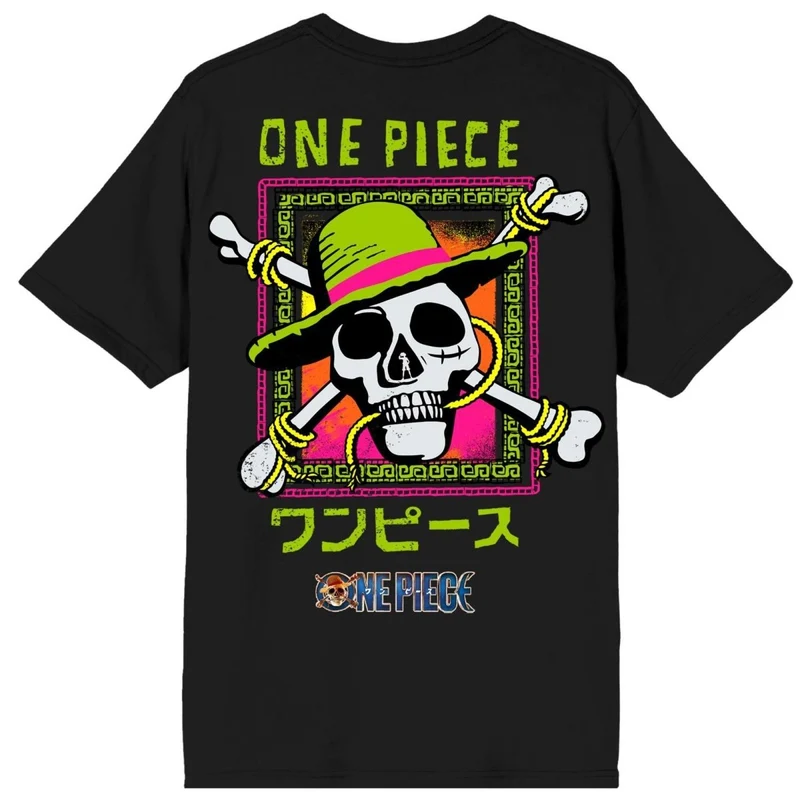 One Piece Straw Hat Pirates Black T-Shirt for Adults