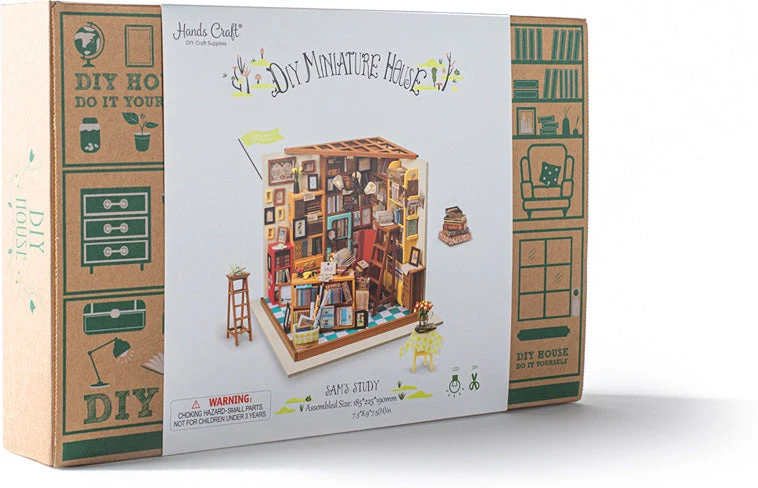 Sam's Study Room DIY Miniature Dollhouse Kit