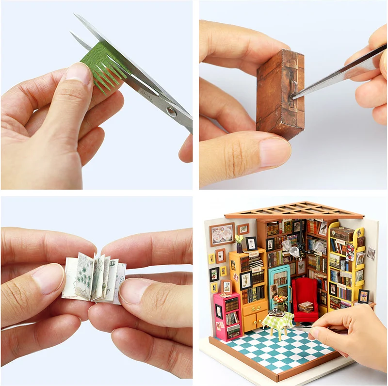 Sam's Study Room DIY Miniature Dollhouse Kit