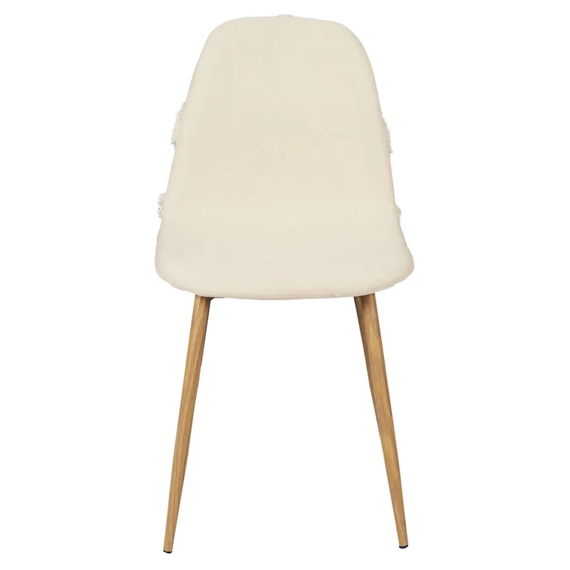 CHAISE FARO PIEDS METAL IMITATION BOIS - Lot de 4