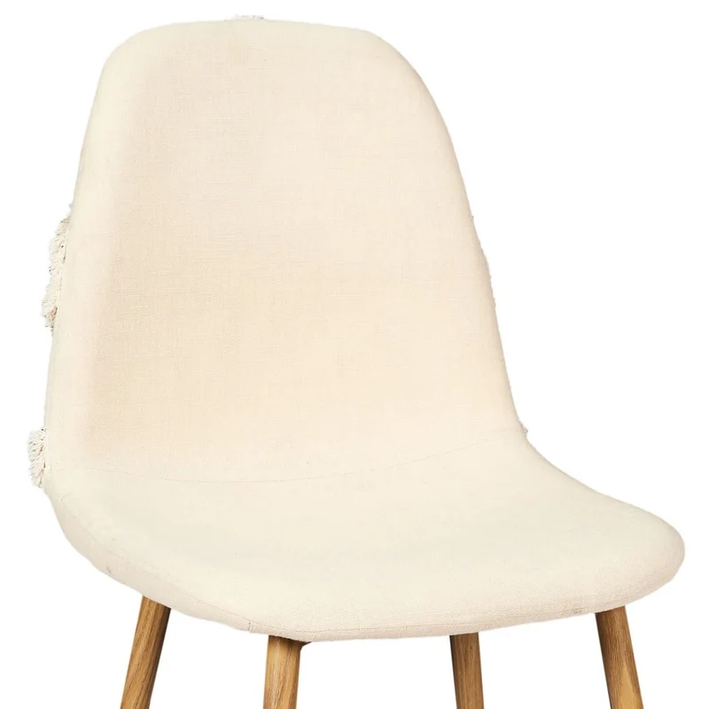 CHAISE FARO PIEDS METAL IMITATION BOIS - Lot de 4