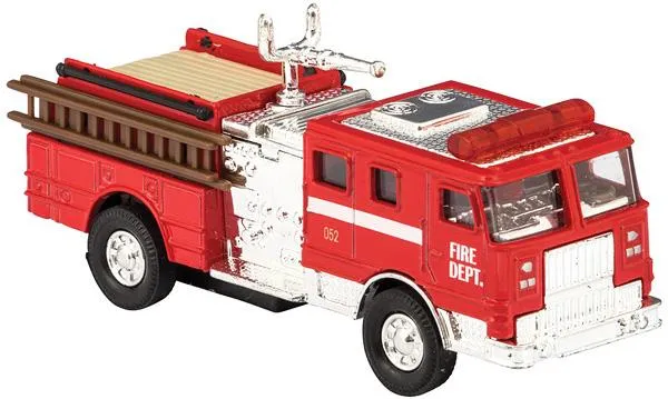 Die Cast Fire Engine Car Pull Back - Camion de pompiers miniature à friction
