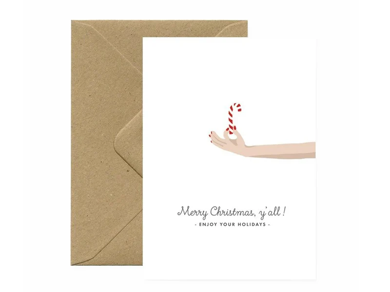 Carte de Noël aquarelle - Merry Christmas y'all - ATWS