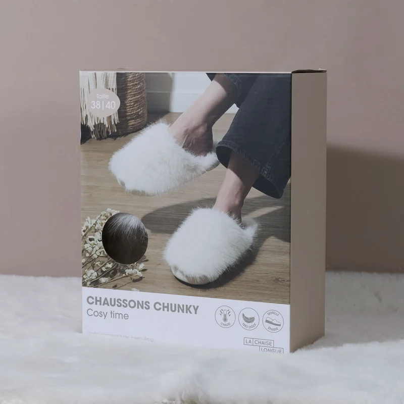 CHAUSSONS PLATEFORME FAUSSE FOURRURE COSY TIME
