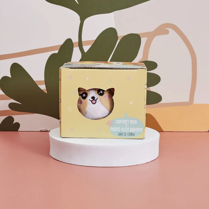 MUG ET PORTE CLES SQUISHY CORGI