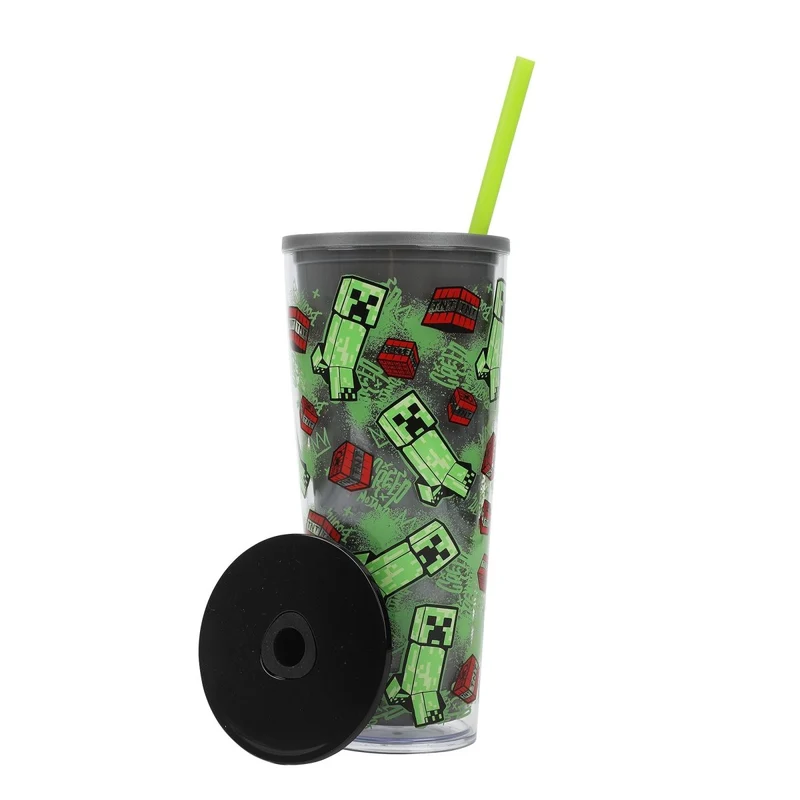 Minecraft Creeper and TNT Tumbler with Straw, 26 Oz, 1 Count
