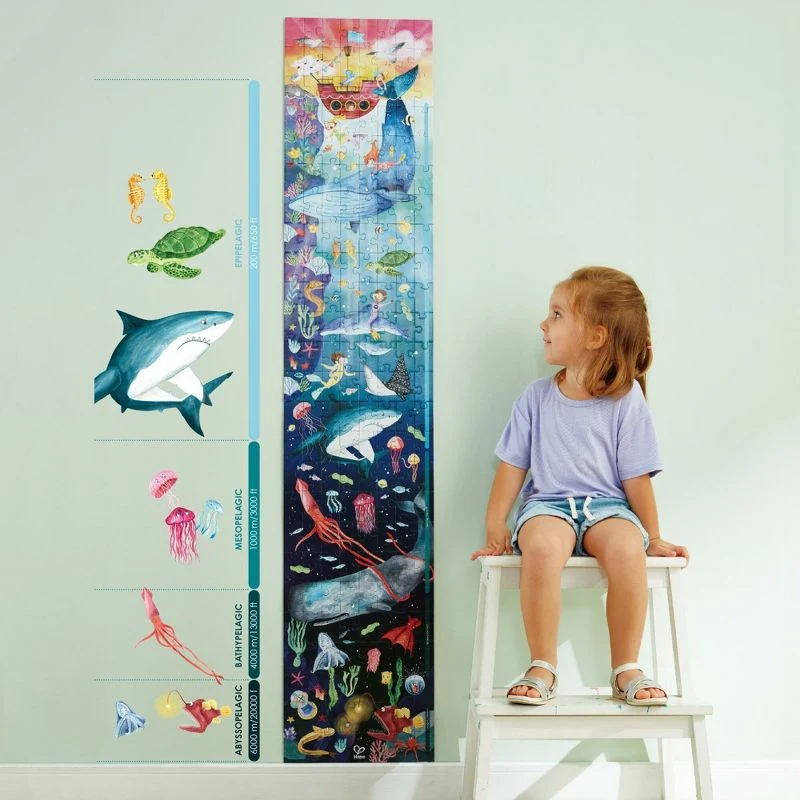 Hape Giant 59" Glow-in-the-Dark Ocean Life 200-Piece Floor Puzzle