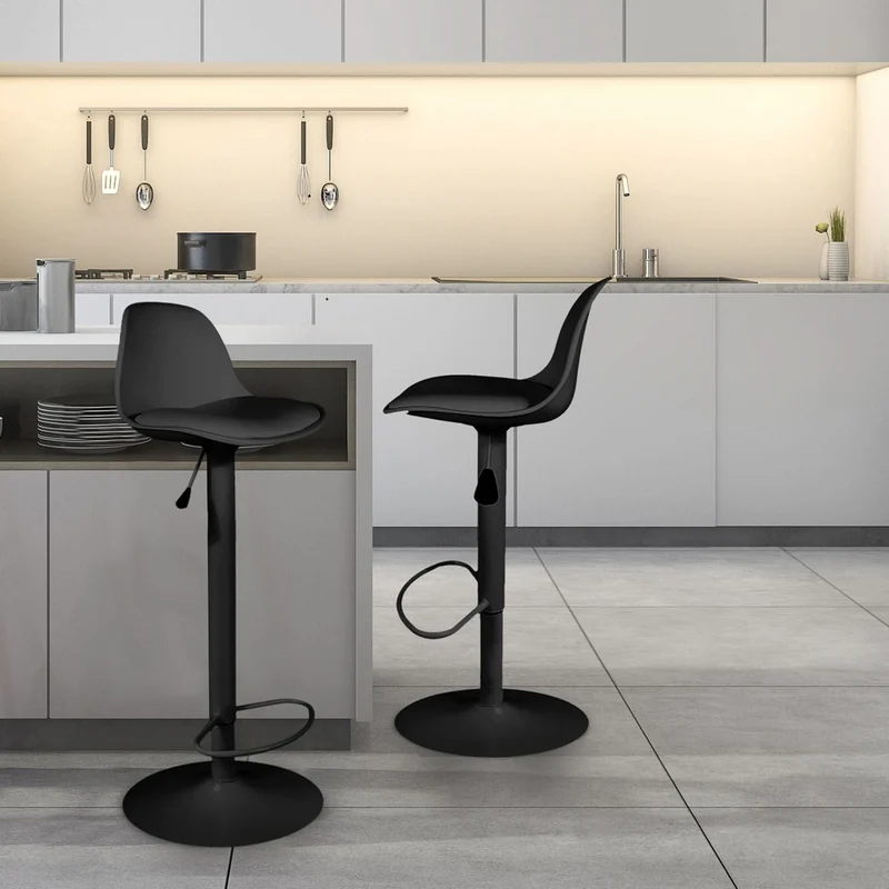 TABOURET DE BAR ISAK NOIR - Lot de 2