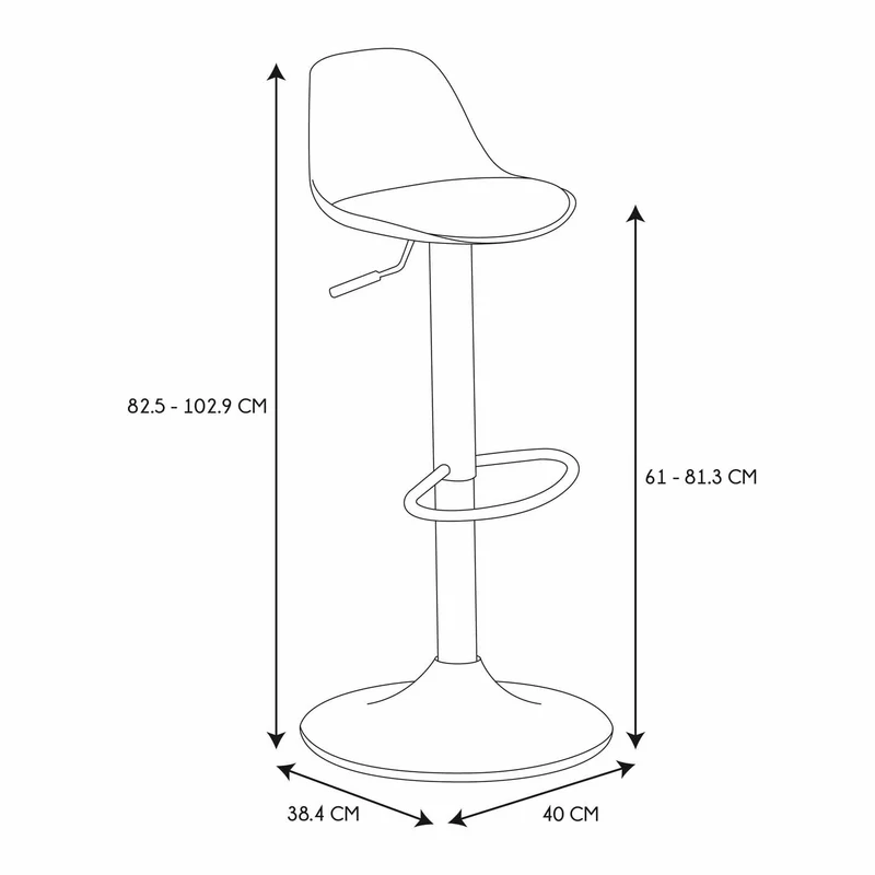 TABOURET DE BAR ISAK NOIR - Lot de 2