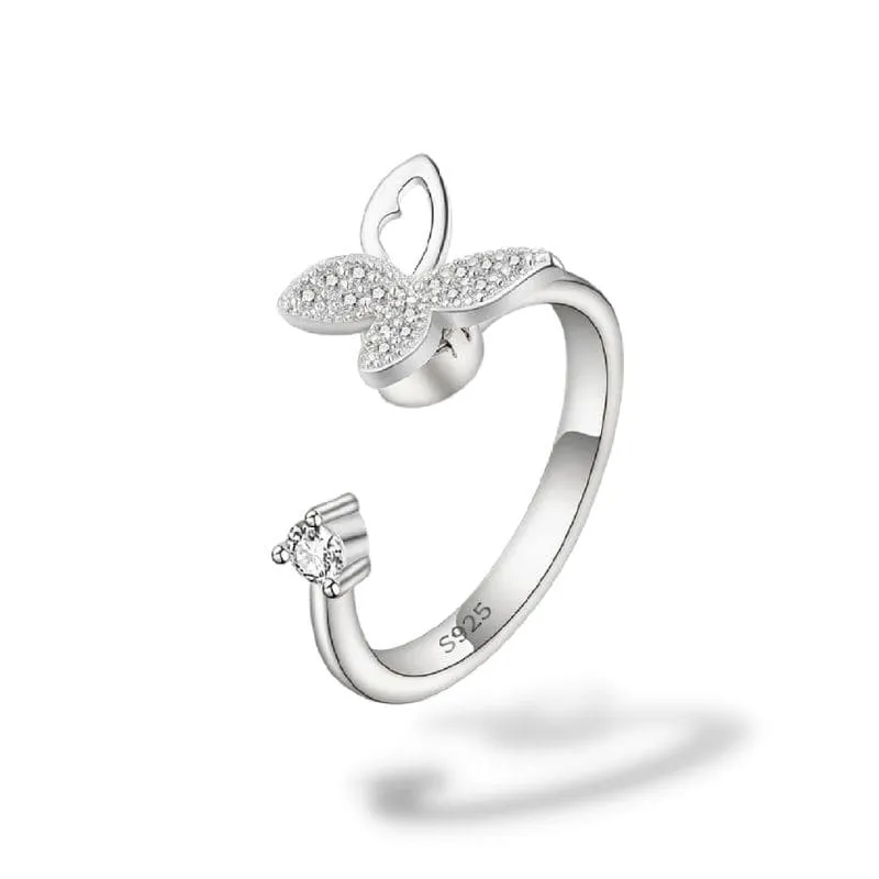 Bague Papillon Libre Rotative