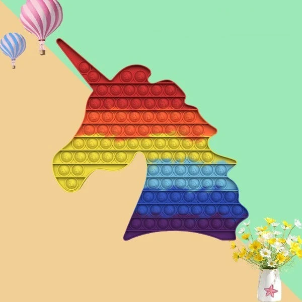 Licorne anti-stress arc-en-ciel Pop It