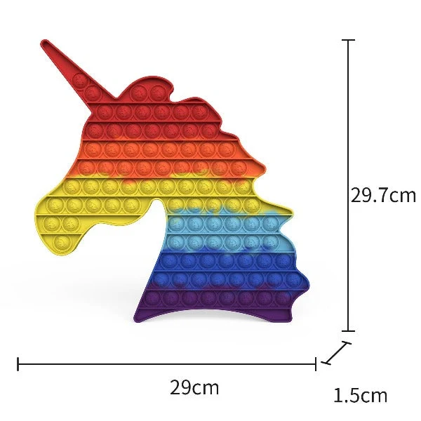 Licorne anti-stress arc-en-ciel Pop It