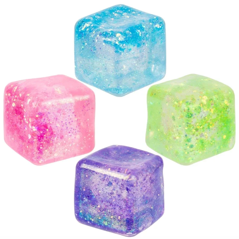 Single Squeezy Sugar Cube Glitter Sensory Fidget