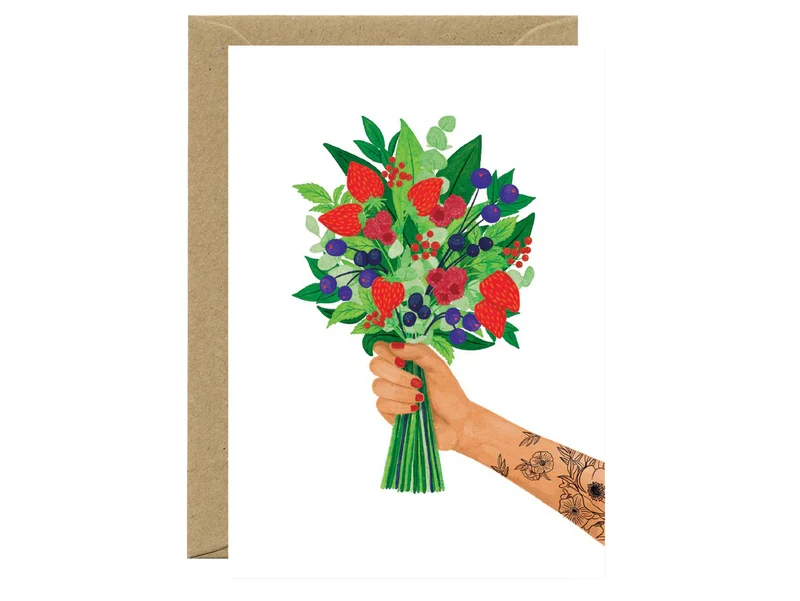 Carte aquarelle - Berries Bouquet - ATWS