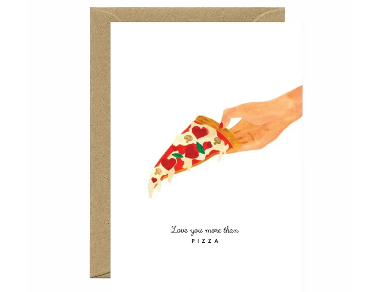 Carte aquarelle - Love you pizza - ATWS