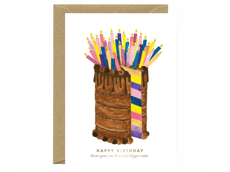 Carte d'anniversaire aquarelle - Bigger Cake - ATWS