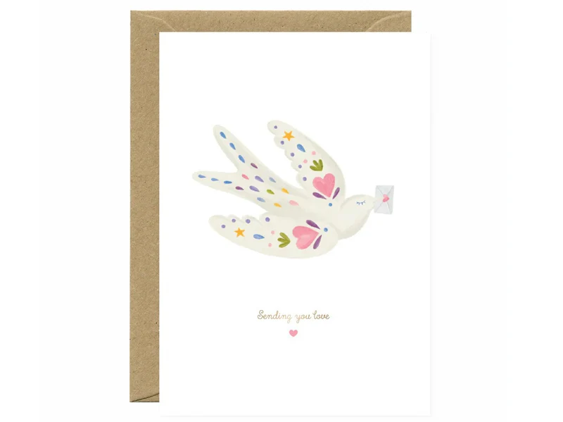 Carte aquarelle & dorure - Sending Love Bird - ATWS