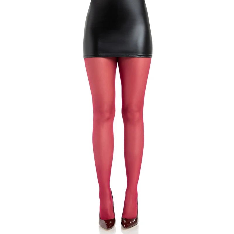 Burgundy Spandex Sheer Tights for Adults