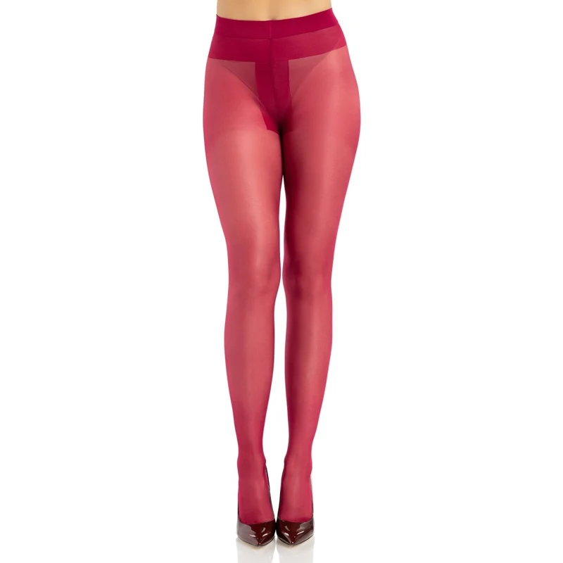 Burgundy Spandex Sheer Tights for Adults