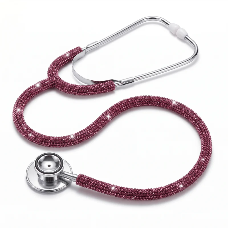 Pink Rhinestone Stethoscope for Adults, Doctor Costume Accessory