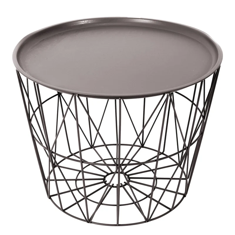 TABLE FILAIRE METAL TAUPE DIAMETRE 50CM