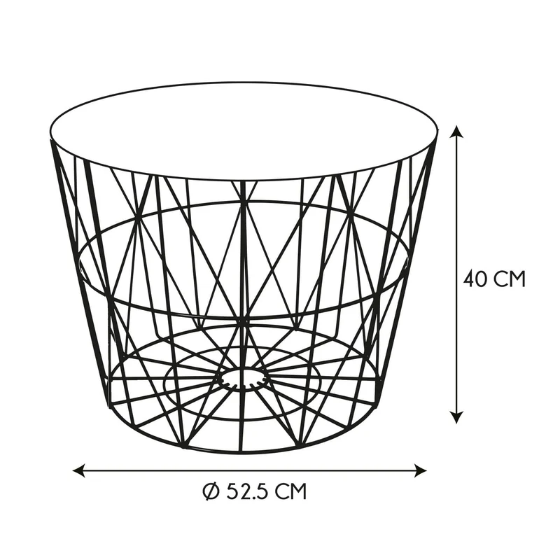 TABLE FILAIRE METAL TAUPE DIAMETRE 50CM