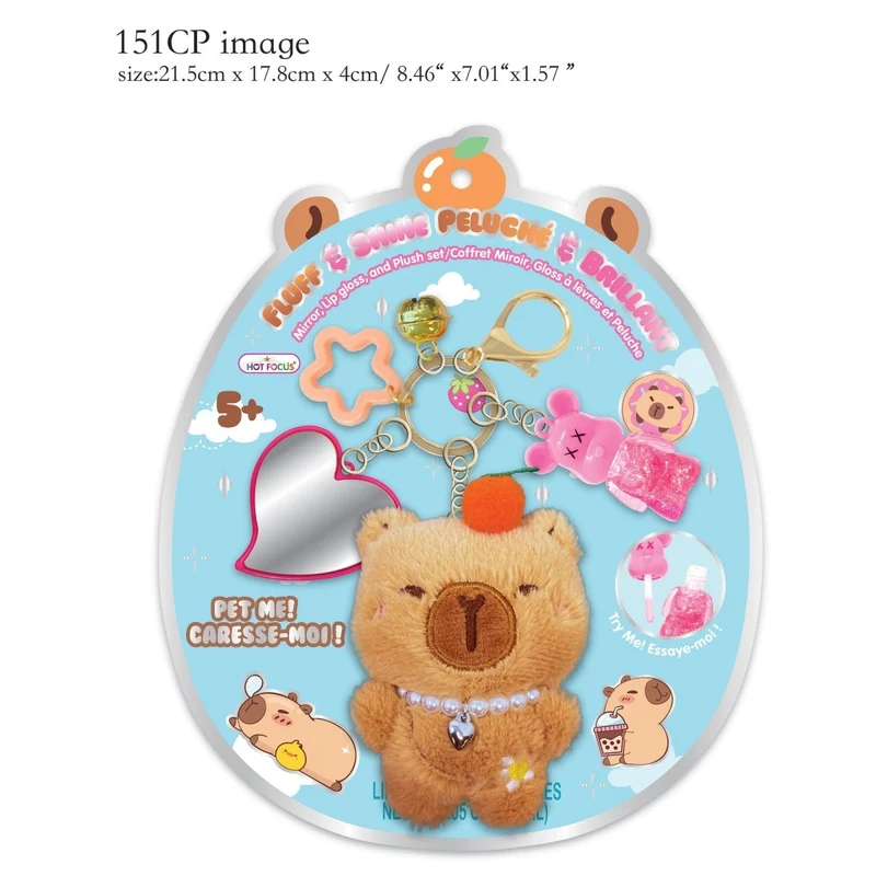 Fluff and Shine Capybara Keychain, 1 Count