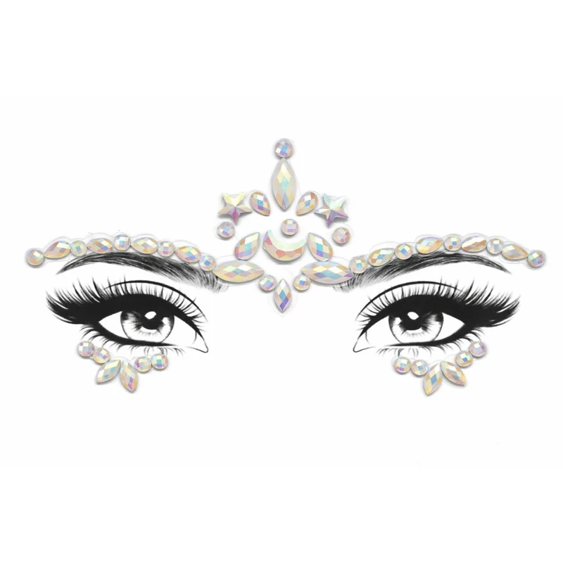 Glow in the Dark Face Art Crystal Stickers, 1 Count