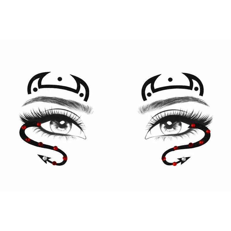 Devil Face Art Crystal Stickers, 1 Count