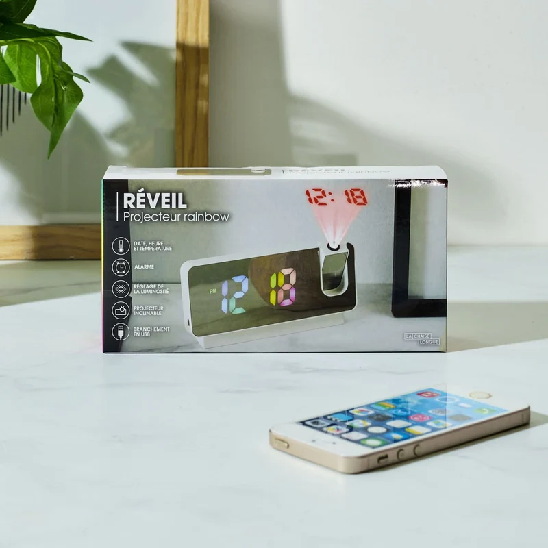 REVEIL PROJECTEUR MIROIR RAINBOW