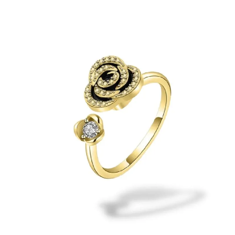 Bague anti-stress rose rotative
