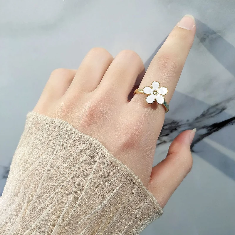 Bague rotative anti-stress Fleur