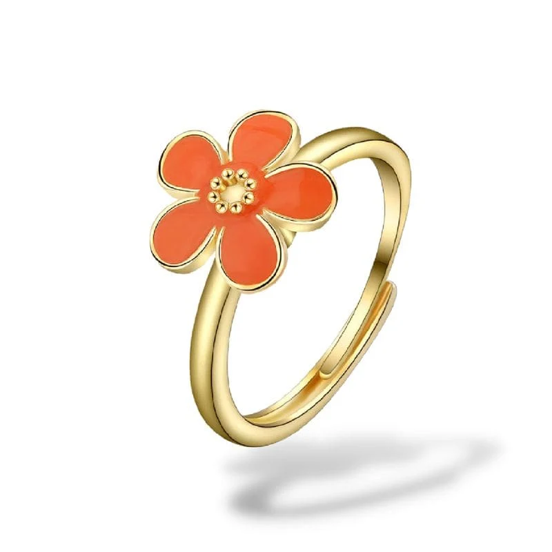 Bague rotative anti-stress Fleur
