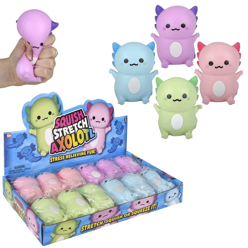 4-Inch Squish and Stretch Axolotl Fidget Toy