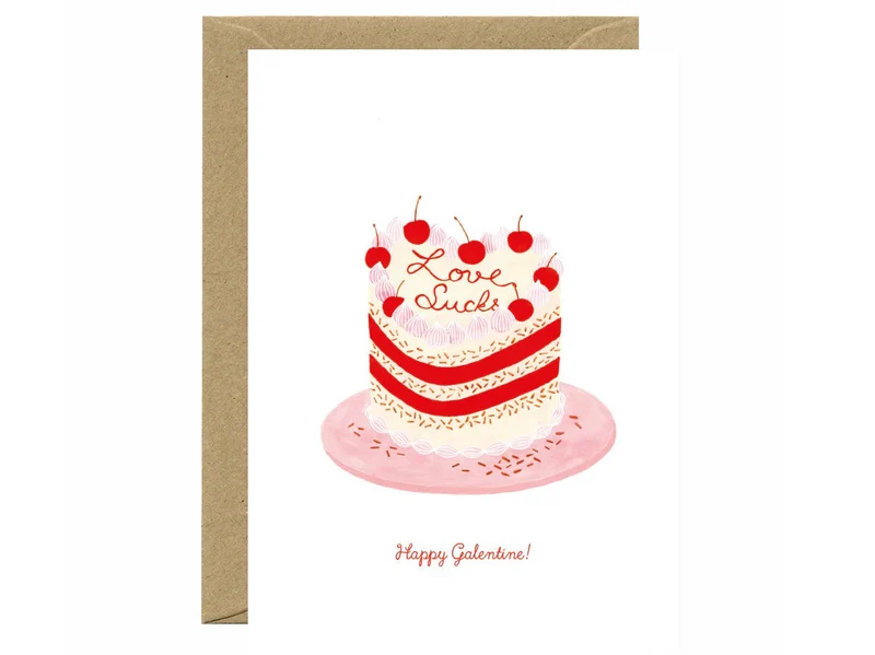 Carte aquarelle - Love Sucks Cake - ATWS
